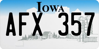IA license plate AFX357