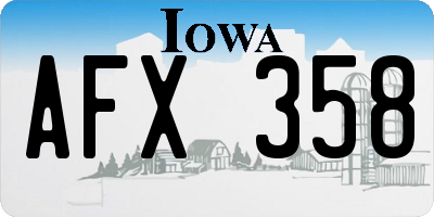 IA license plate AFX358