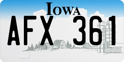 IA license plate AFX361