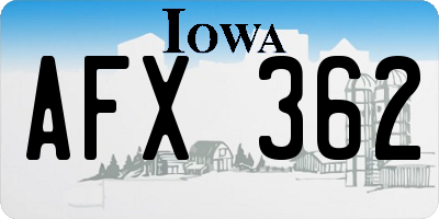 IA license plate AFX362