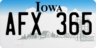 IA license plate AFX365