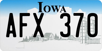 IA license plate AFX370