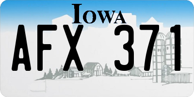 IA license plate AFX371