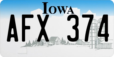 IA license plate AFX374