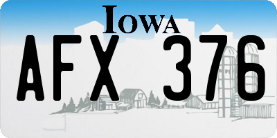 IA license plate AFX376