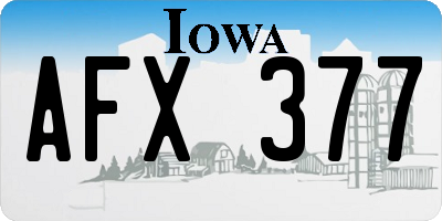 IA license plate AFX377