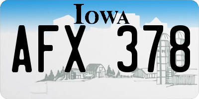 IA license plate AFX378