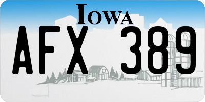 IA license plate AFX389
