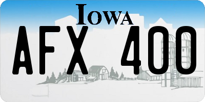 IA license plate AFX400