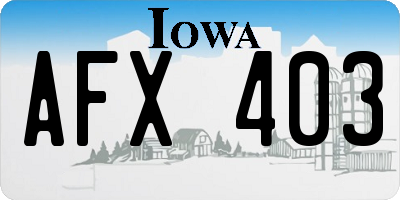 IA license plate AFX403