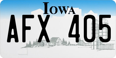IA license plate AFX405