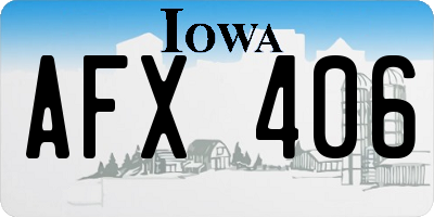 IA license plate AFX406