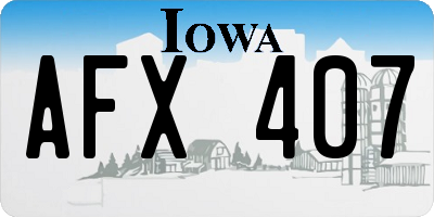 IA license plate AFX407