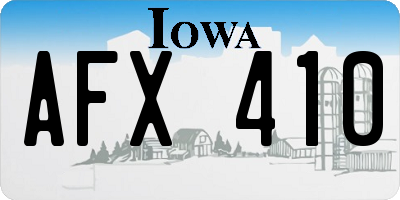 IA license plate AFX410