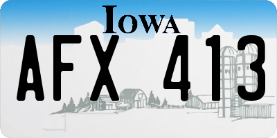 IA license plate AFX413