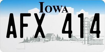 IA license plate AFX414
