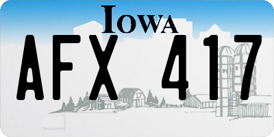 IA license plate AFX417