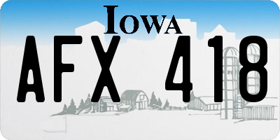 IA license plate AFX418