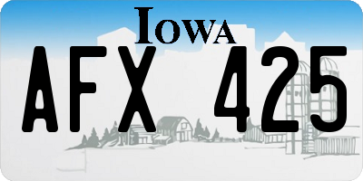 IA license plate AFX425