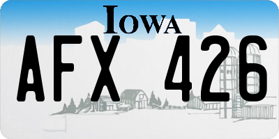 IA license plate AFX426