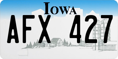 IA license plate AFX427