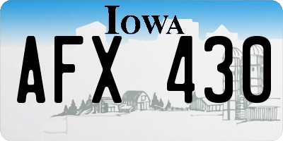 IA license plate AFX430