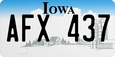 IA license plate AFX437