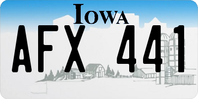 IA license plate AFX441