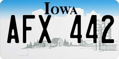 IA license plate AFX442