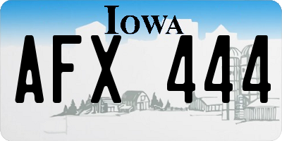 IA license plate AFX444