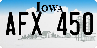 IA license plate AFX450