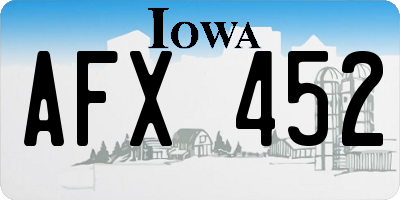 IA license plate AFX452