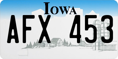 IA license plate AFX453