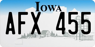 IA license plate AFX455