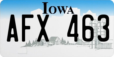 IA license plate AFX463