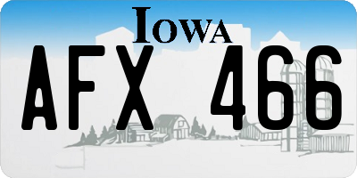 IA license plate AFX466
