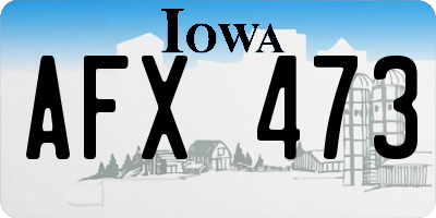 IA license plate AFX473