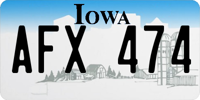 IA license plate AFX474