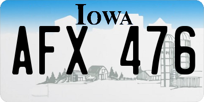 IA license plate AFX476