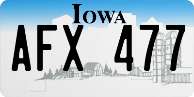 IA license plate AFX477