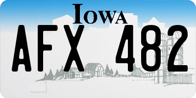 IA license plate AFX482