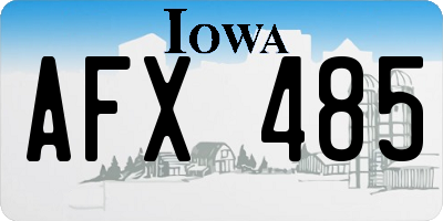 IA license plate AFX485