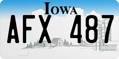 IA license plate AFX487