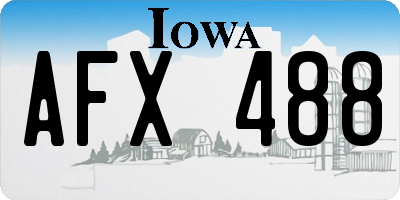 IA license plate AFX488