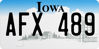 IA license plate AFX489