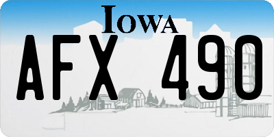 IA license plate AFX490