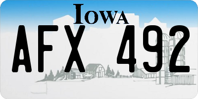 IA license plate AFX492