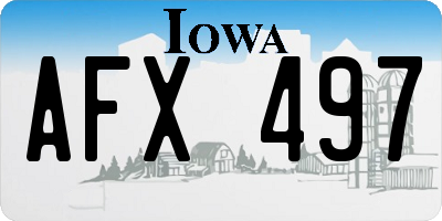 IA license plate AFX497