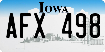 IA license plate AFX498