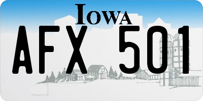 IA license plate AFX501